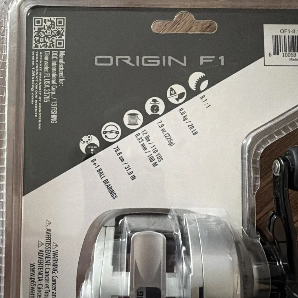 13 Fishing Origin F1 Baitcast Fishing Reel (Clam Pack) NEW